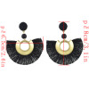 E-4462 5Colors Bohemian Fringe Earrings Graceful Beauty Gold Metal Resin Bead Fabric Thread Tassel Pendant Drop Earrings for Women Party Wedding Jewelry Accessories