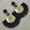 E-4462 5Colors Bohemian Fringe Earrings Graceful Beauty Gold Metal Resin Bead Fabric Thread Tassel Pendant Drop Earrings for Women Party Wedding Jewelry Accessories
