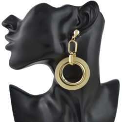 E-4461 4 Colors Women fashion  Acrylic Big Circle Long Drop Dangle Earrings Jewelry