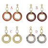 E-4461 4 Colors Women fashion  Acrylic Big Circle Long Drop Dangle Earrings Jewelry