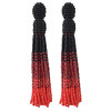 E-4463 Handmade Statement Earring Bohemian Beaded Long Tassels Elegant Earrings
