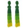E-4463 Handmade Statement Earring Bohemian Beaded Long Tassels Elegant Earrings