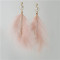 E-4464 2 Styles 3 Colors Bohemian  Alloy pearl Feather Long Drop Earrings Trendy Jewelry