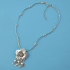 N-6974 New Fashion Silver Plated Alloy Flower fish pendant Necklace