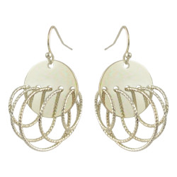 E-4465 Bohemian Smooth Gold Plated Drop Dangle Circle Earrings Women's Engagement Accessories