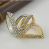 P-0391 Boho Style Vintage Gold Silver Gold Plated Alloy 2 colors  V Shape with Rhinestone Scarf Buckle Brooch Women & Girl Accessory