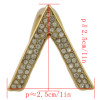 P-0391 Boho Style Vintage Gold Silver Gold Plated Alloy 2 colors  V Shape with Rhinestone Scarf Buckle Brooch Women & Girl Accessory