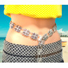 N-6975 New Fashion Vintage Silver Waist Chain Flower Bells Metal Tassel  Belly Chain  Charm Belt Chains Body Jewelry