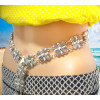 N-6975 New Fashion Vintage Silver Waist Chain Flower Bells Metal Tassel  Belly Chain  Charm Belt Chains Body Jewelry