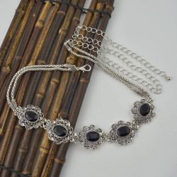 N-6977 New Fashion Silver Plated Alloy Crystal Flower Waist chain Jewelry