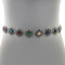 N-6977 New Fashion Silver Plated Alloy Crystal Flower Waist chain Jewelry