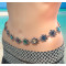 N-6977 New Fashion Silver Plated Alloy Crystal Flower Waist chain Jewelry
