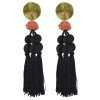 E-4471 6 Colors Gold Metal Beads Statement Thread Ball Drop Earrings for Women Bohemian Party Jewelry