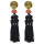 E-4471 6 Colors Gold Metal Beads Statement Thread Ball Drop Earrings for Women Bohemian Party Jewelry