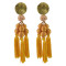 E-4471 6 Colors Gold Metal Beads Statement Thread Ball Drop Earrings for Women Bohemian Party Jewelry