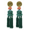 E-4471 6 Colors Gold Metal Beads Statement Thread Ball Drop Earrings for Women Bohemian Party Jewelry