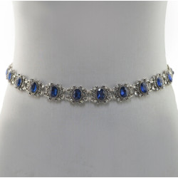 N-6982 New Fashion Silver Plated Alloy Crystal Flower Waist chain Jewelry
