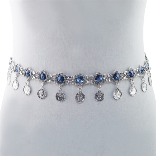 N-6985 3 Styles Pearl diamond silver plated gold plated trendy Flower Waist chain Jewelry