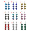 E-4474 Elegant Lady Fashion & Home & Living 9Colors Acrylic Crystal Black-Zinc Alloy Earrings Balls Shaped  Rhinestone Pendant Drop Dangle Earrings for Women Charming Jewelry