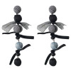 E-4472 6 Colors Pom Pom Ball Statement Cloth Drop Earrings for Women Weddding Party Accessories