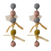 E-4472 6 Colors Pom Pom Ball Statement Cloth Drop Earrings for Women Weddding Party Accessories