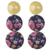 E-4473 6 Colors Fashion beautiful Gold Plated Alloy cloth flower pattern Drop Earrings