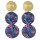 E-4473 6 Colors Fashion beautiful Gold Plated Alloy cloth flower pattern Drop Earrings