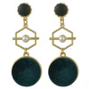 E-4467 3 Colors Gold Metal Velvet Ball Long Drop Earrings for Women Ladies Party Fashion Accessories