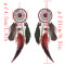 E-4470 Bohemia Statement Earring Feather Acrylic Stone Long Metal Tassel Handmade Resin Beaded Pendant Drop Dangle Earrings for Women Jewelry