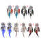 E-4470 Bohemia Statement Earring Feather Acrylic Stone Long Metal Tassel Handmade Resin Beaded Pendant Drop Dangle Earrings for Women Jewelry