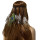 F-0476 Bohemian Handmade Ethnic Gypsy Wood Beads Feather Peacock Hairband Hair Clip Hair Jewelry