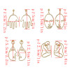 E-4479 4 Style Gold Metal Face Hands Man Stud Earrings for Women Ladies Party Fashion Accessories