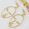 E-4479 4 Style Gold Metal Face Hands Man Stud Earrings for Women Ladies Party Fashion Accessories