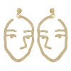 E-4478 2 Style Gold Metal Face Man Drop Dangle Earrings for Women Ladies Party Fashion Accessories