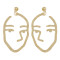 E-4478 2 Style Gold Metal Face Man Drop Dangle Earrings for Women Ladies Party Fashion Accessories