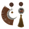 E-4477 6 Colors New Fashion beautiful Silver Plated Alloy cloth Crystal Thread pendant Drop Earrings