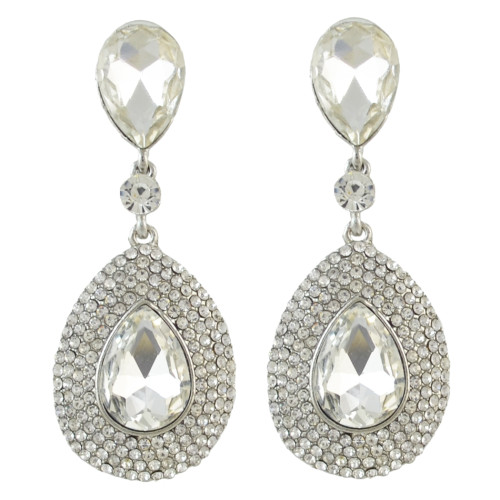 E-4485 4 Colors Teardrop Crystal Rhinestone Gold Plated Dangle Earrings For Women's Engagement Gift