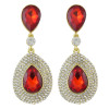 E-4485 4 Colors Teardrop Crystal Rhinestone Gold Plated Dangle Earrings For Women's Engagement Gift