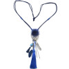 N-6995 5 Colors Fashion Long Alloy Acrylic Thread Tassel Pendant Necklace For Women's Engagement Gift