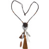 N-6995 5 Colors Fashion Long Alloy Acrylic Thread Tassel Pendant Necklace For Women's Engagement Gift