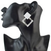 E-4484 2 Colors Women Bohemian Rhombus Acrylic Drop Dangle Earrings Jewelry Wedding Party