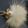 N-6997 Cute Raccoon Pearl Fur Ball Drop Earrings Bear Plush Pendant Necklace Earring Jewelry Set