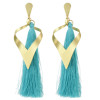 E-4491 New Fashion Gold Metal Thread Long Tassel Drop Earrings for Women Bohemian Party Fashion Jewelry