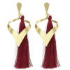 E-4491 New Fashion Gold Metal Thread Long Tassel Drop Earrings for Women Bohemian Party Fashion Jewelry