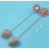 E-4488 Cute Heart Shape long Tassel Drop Earrings for Women Ladies Wedding Party Fashion Accessories