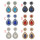 E-4494 8 Colors Fashion Drops Water Rhinestone Gemstone Flower Earrings
