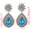 E-4494 8 Colors Fashion Drops Water Rhinestone Gemstone Flower Earrings