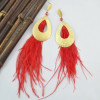 E-4493 New Fashion Gold Metal Thread Long Tassel Drop Earrings for Women Bohemian Party Fashion Jewelry