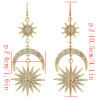 E-4487 Fashion Moon Sun Shape Crystal Long Drop Earrings for Women Ladies Party Jewelry