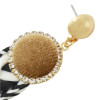 E-4489 3 Colors Women's Fashion Knitting Suede  Rhinestone Gold Plated Earrings